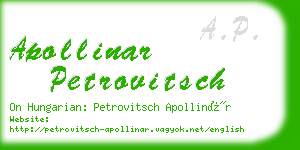 apollinar petrovitsch business card